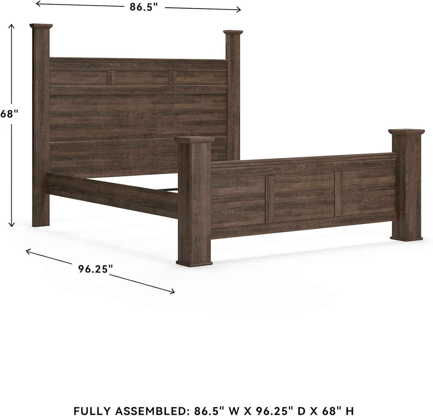 imageAshley Furniture Signature Design Juararo Poster Headboard Queen Size Component Piece Includes Headboard Only Dark BrownCalifornia King