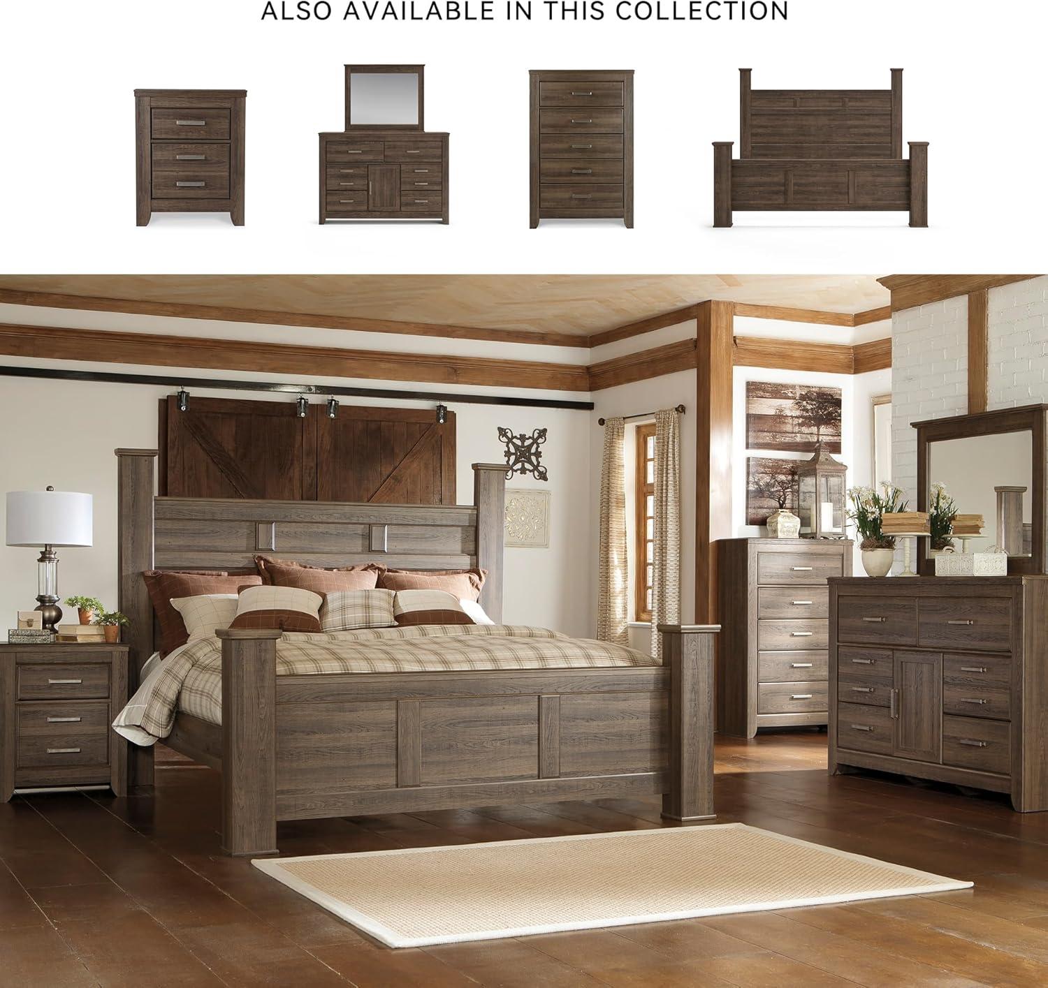imageAshley Furniture Signature Design Juararo Poster Headboard Queen Size Component Piece Includes Headboard Only Dark BrownCalifornia King
