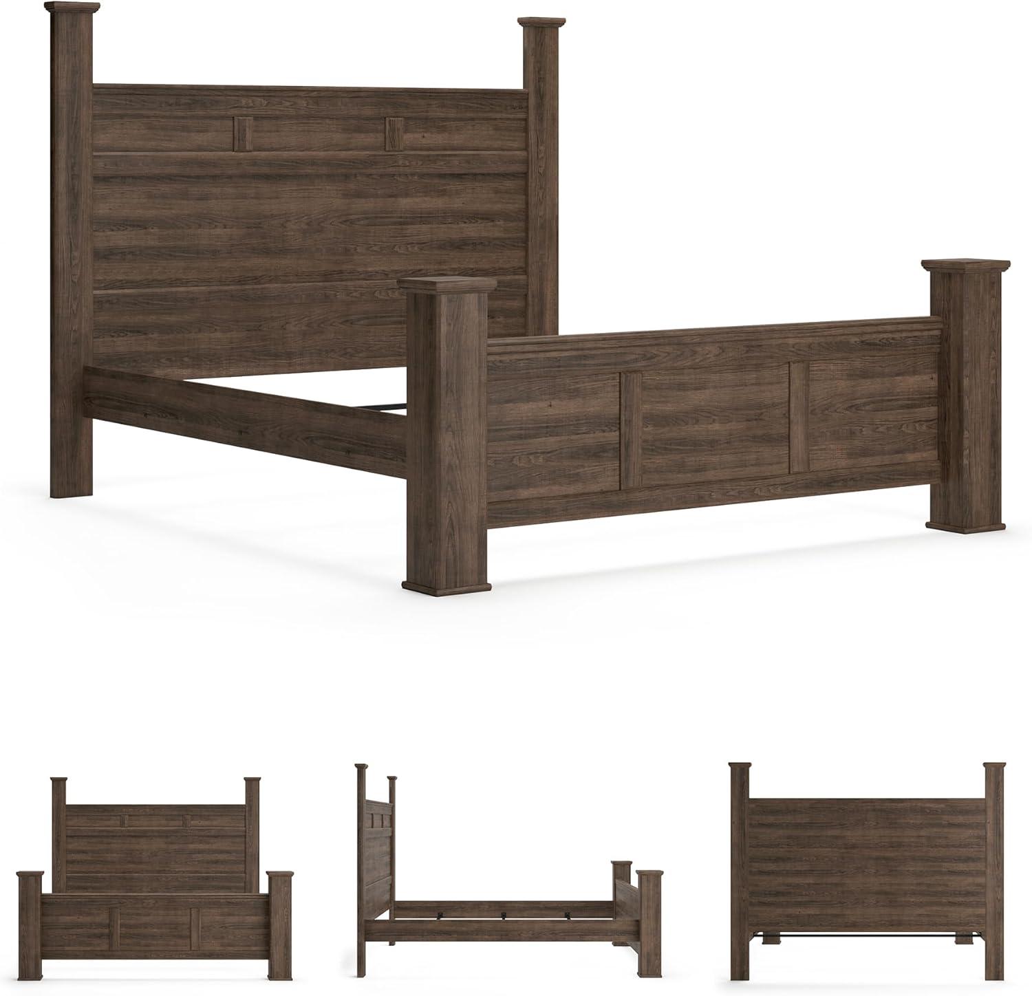 imageAshley Furniture Signature Design Juararo Poster Headboard Queen Size Component Piece Includes Headboard Only Dark BrownCalifornia King
