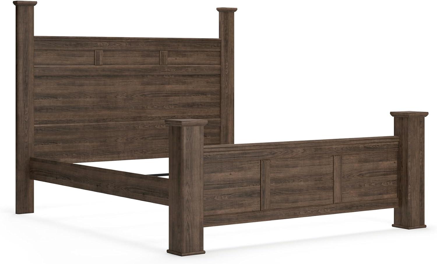 imageAshley Furniture Signature Design Juararo Poster Headboard Queen Size Component Piece Includes Headboard Only Dark BrownCalifornia King