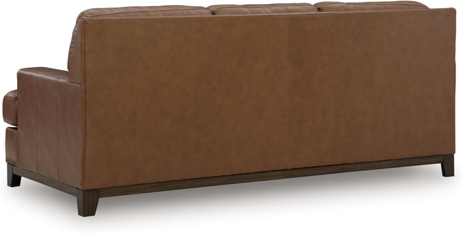 imageSignature Design by Ashley Brendola Transitional Leather Match Chair with Nailhead Trim and Loose Seat Cushions Light BrownSofa