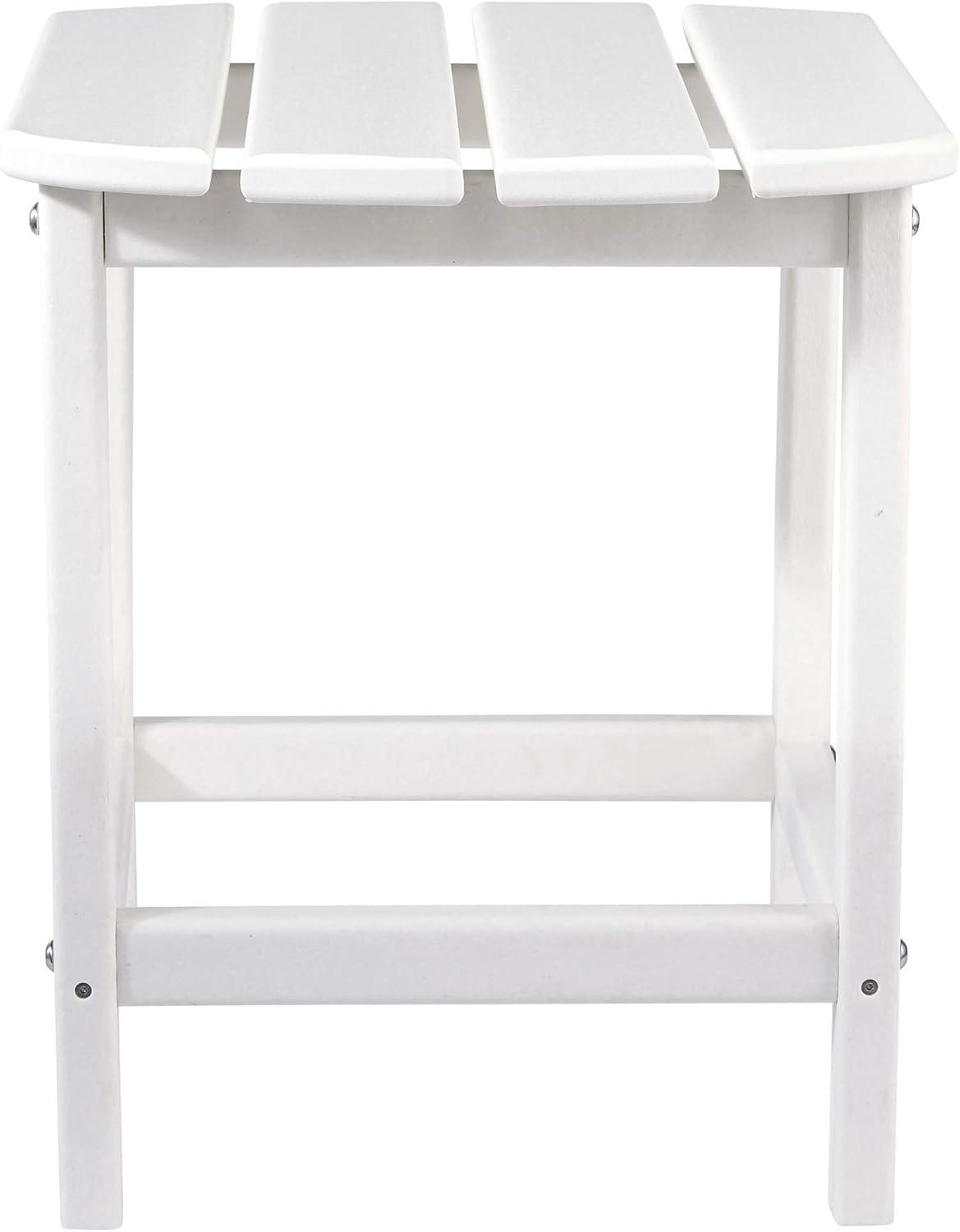 imageSignature Design by Ashley Sundown Treasure Outdoor Patio HDPE Weather Resistant Adirondack Chair White and End Table WhiteWhite