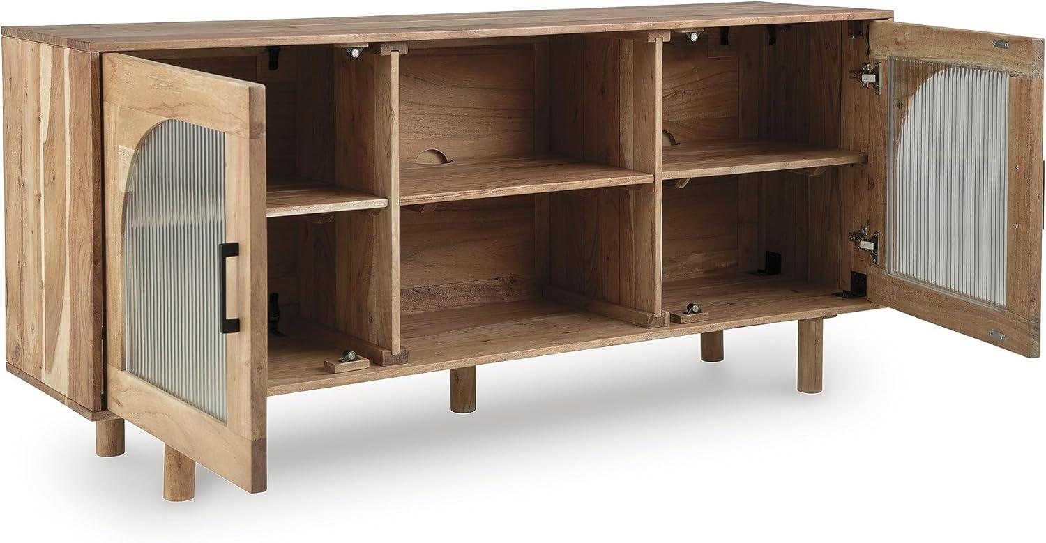 imageSignature Design by Ashley Adway Casual Accent Cabinet with AntiTipping and Removable Shelf Light Brown