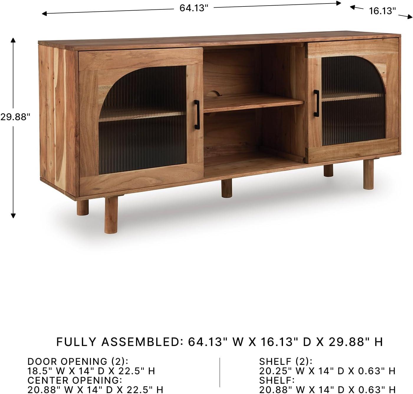 imageSignature Design by Ashley Adway Casual Accent Cabinet with AntiTipping and Removable Shelf Light Brown