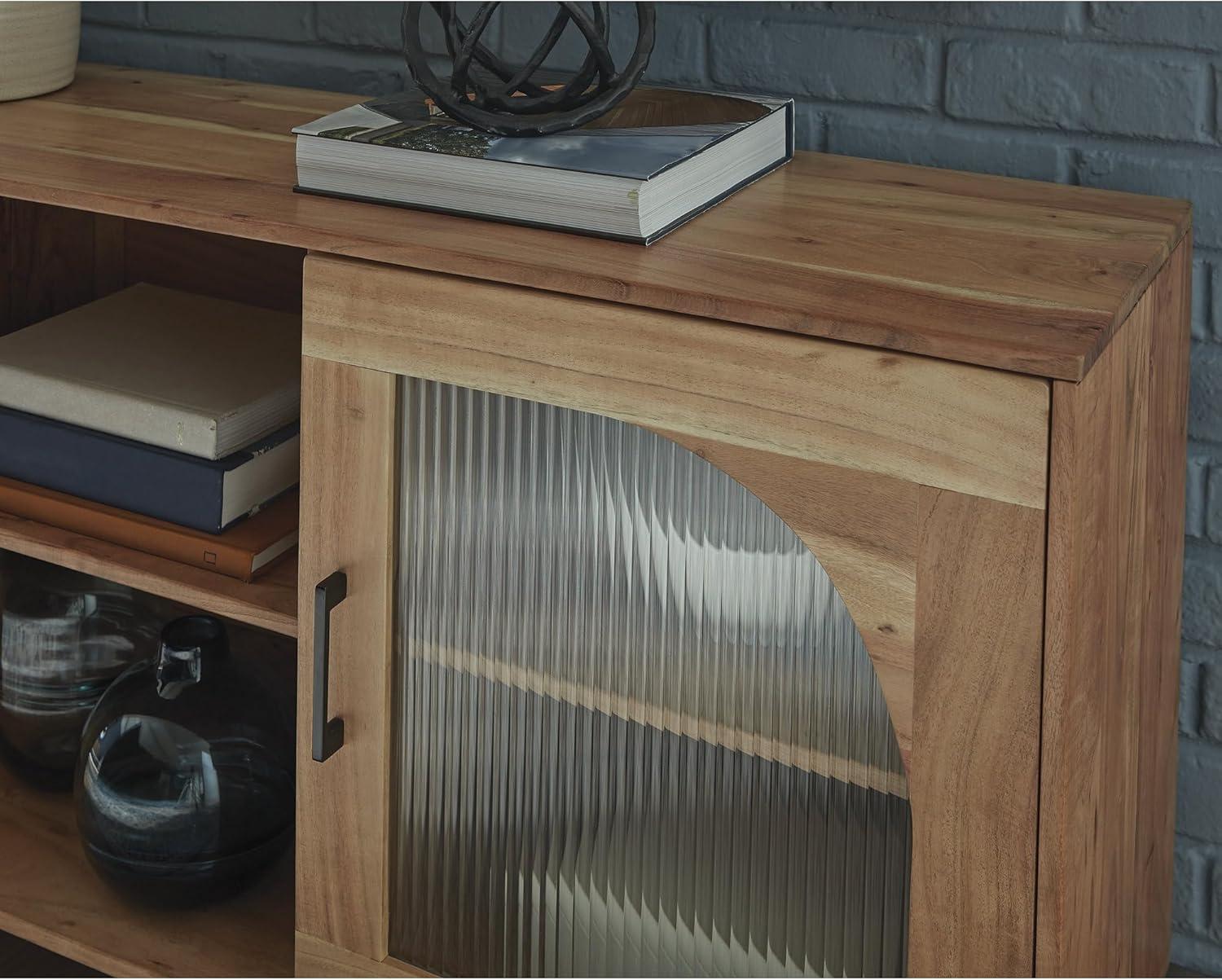 imageSignature Design by Ashley Adway Casual Accent Cabinet with AntiTipping and Removable Shelf Light Brown