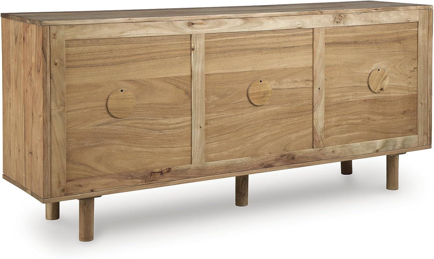 imageSignature Design by Ashley Adway Casual Accent Cabinet with AntiTipping and Removable Shelf Light Brown