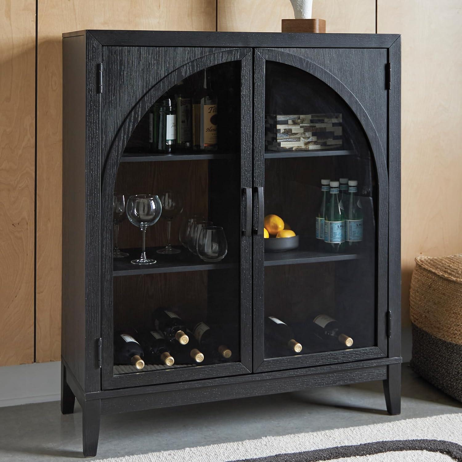 imageSignature Design by Ashley Armenleigh Casual Accent Cabinet with AntiTipping and Adjustable Shelf Dark Brown