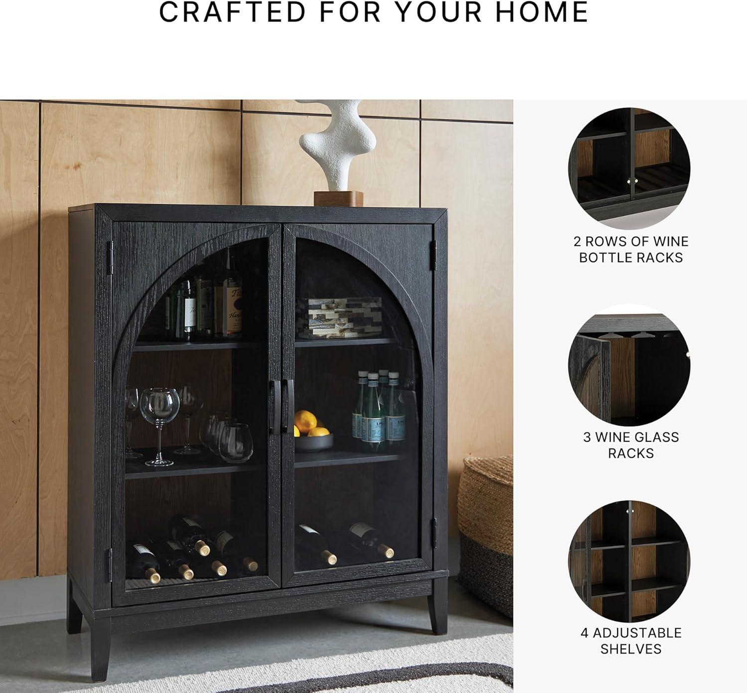 imageSignature Design by Ashley Armenleigh Casual Accent Cabinet with AntiTipping and Adjustable Shelf Dark Brown