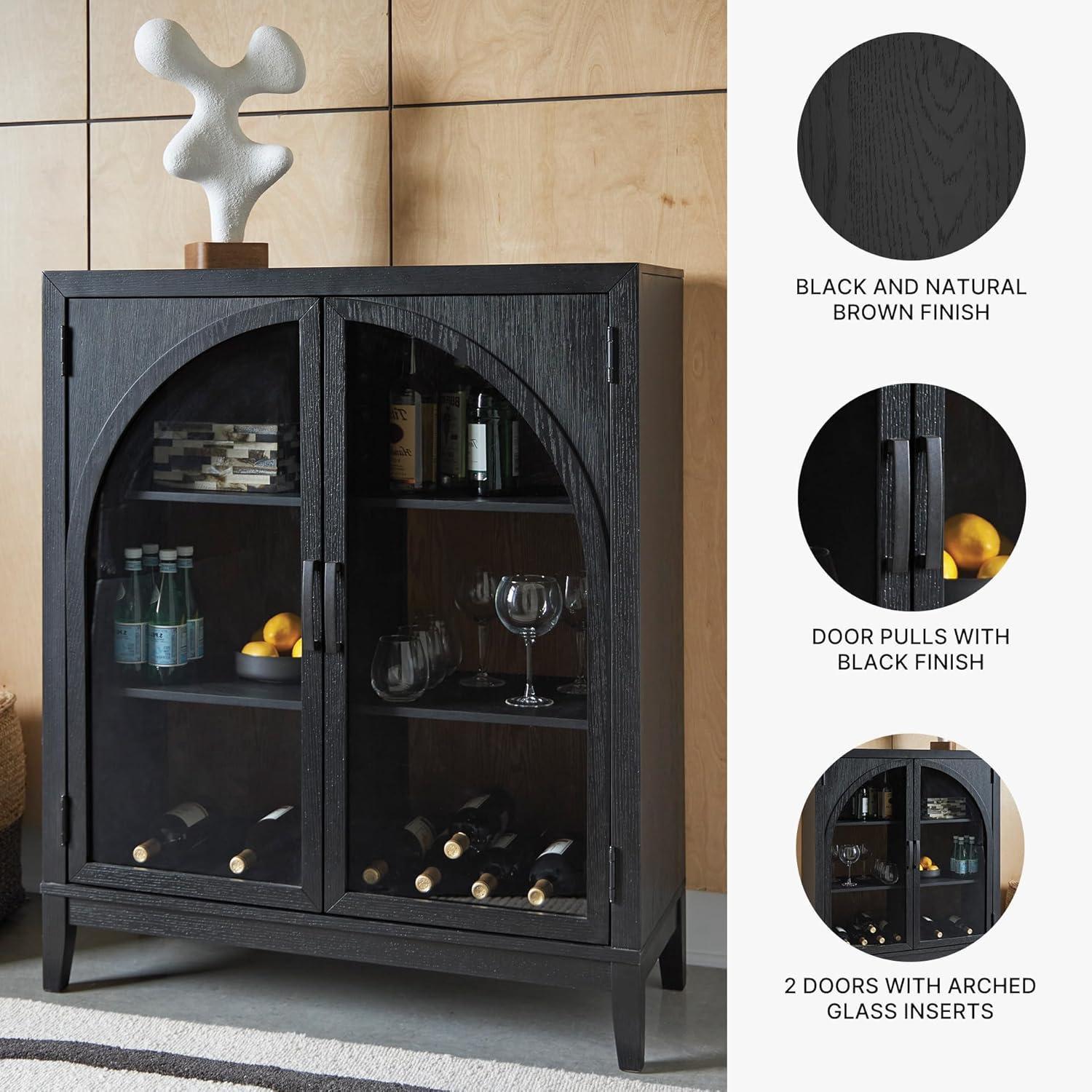 imageSignature Design by Ashley Armenleigh Casual Accent Cabinet with AntiTipping and Adjustable Shelf Dark Brown