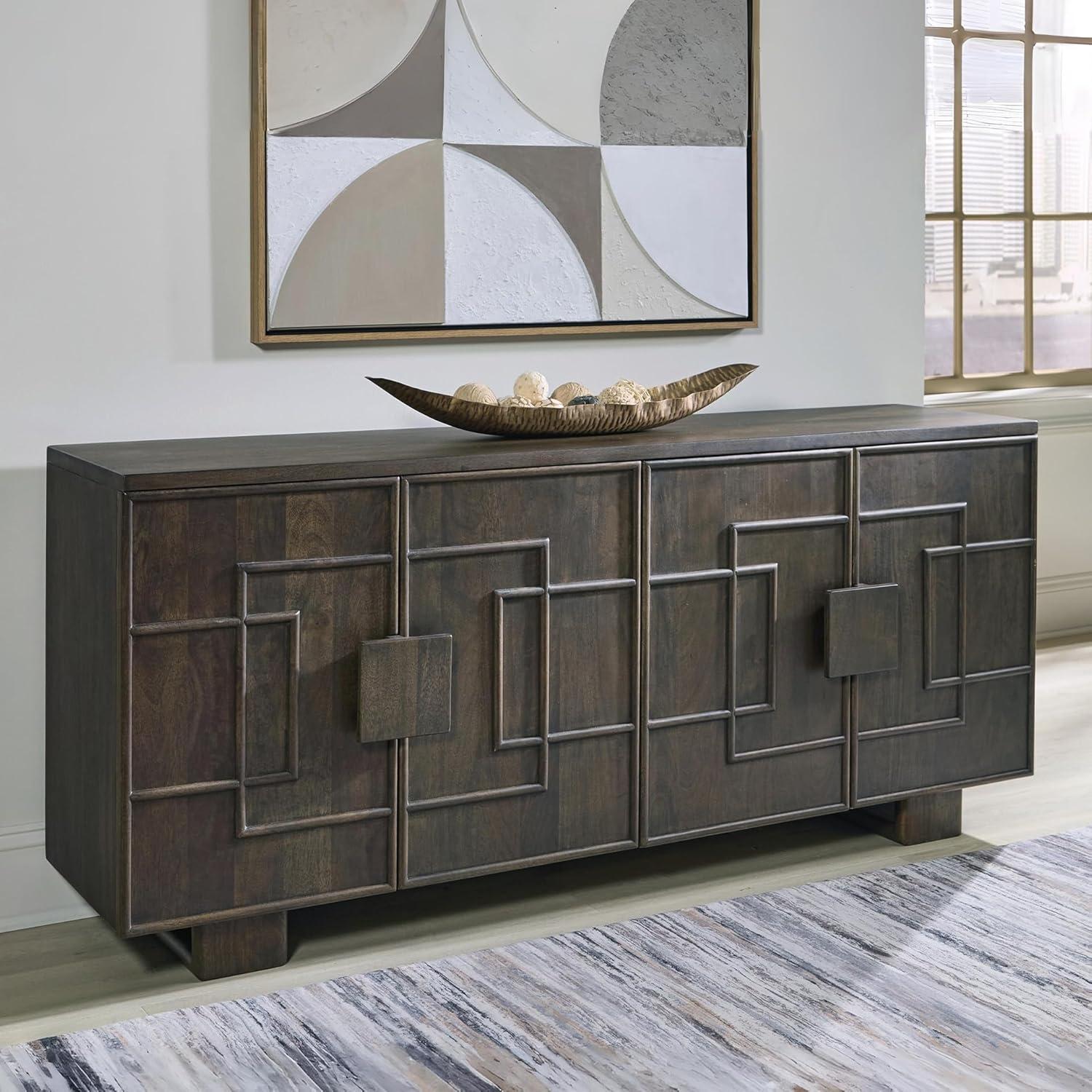 imageSignature Design by Ashley Cato Casual Accent Cabinet with AntiTipping Dark Brown