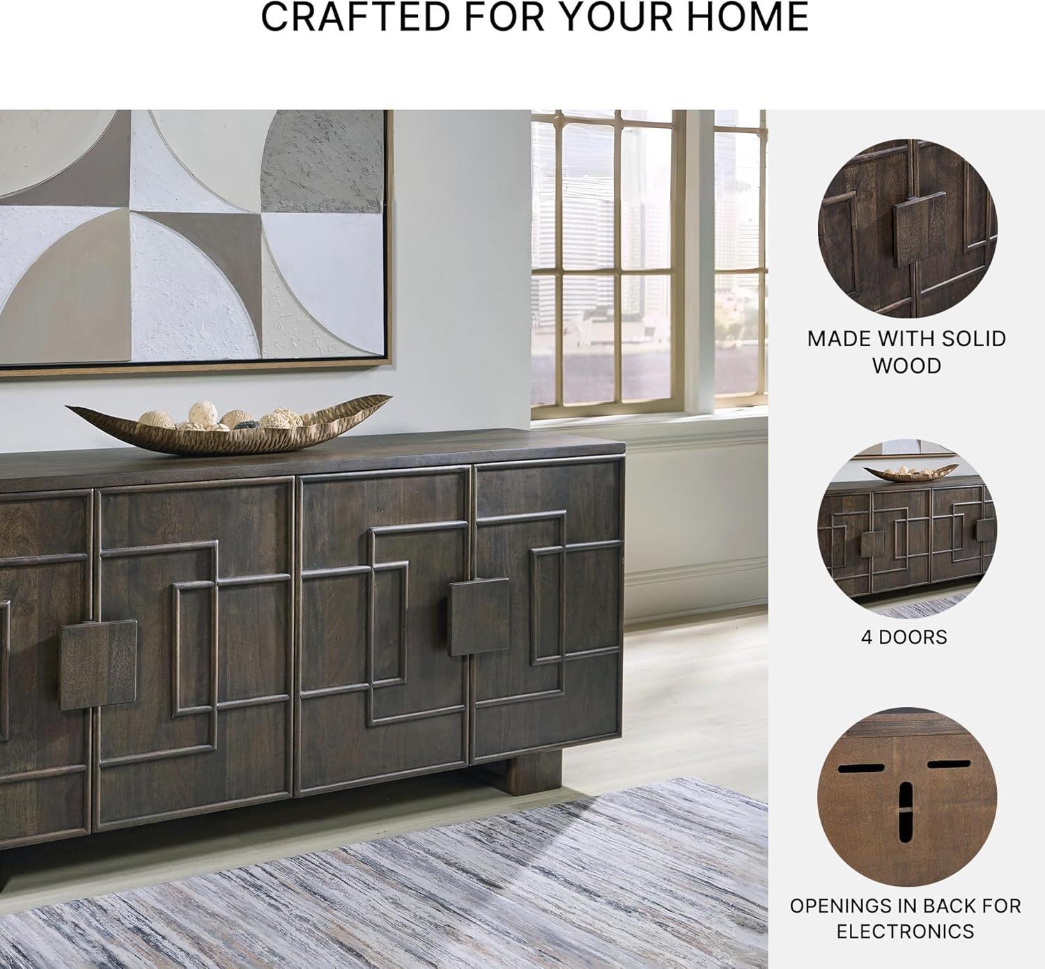 imageSignature Design by Ashley Cato Casual Accent Cabinet with AntiTipping Dark Brown
