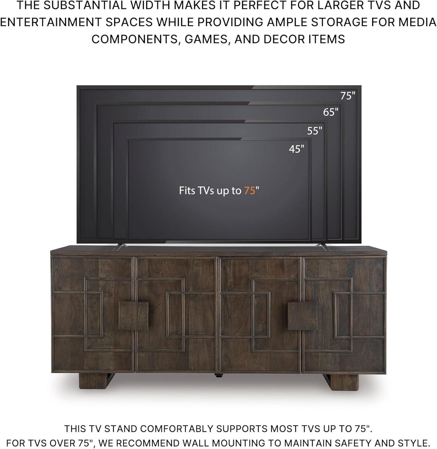 imageSignature Design by Ashley Cato Casual Accent Cabinet with AntiTipping Dark Brown