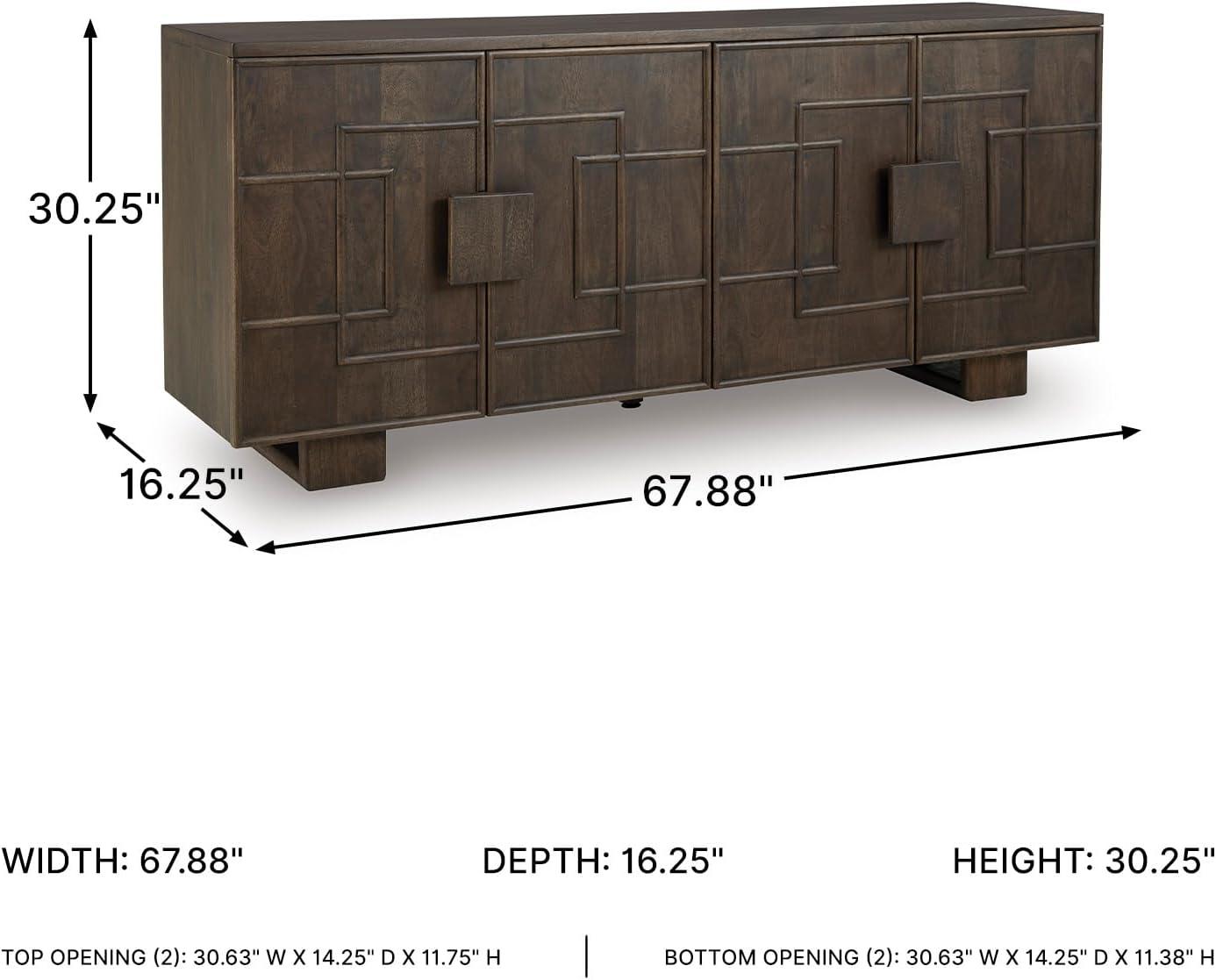imageSignature Design by Ashley Cato Casual Accent Cabinet with AntiTipping Dark Brown