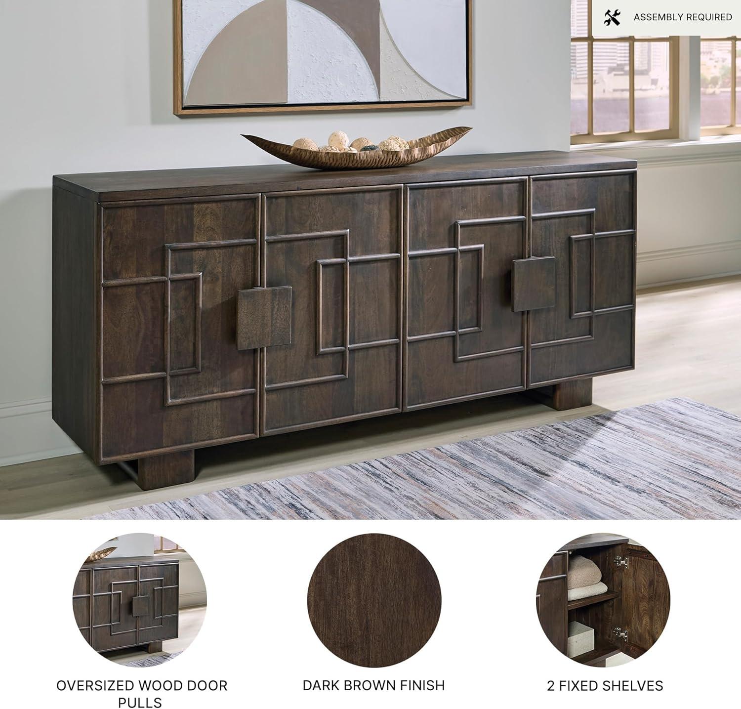 imageSignature Design by Ashley Cato Casual Accent Cabinet with AntiTipping Dark Brown