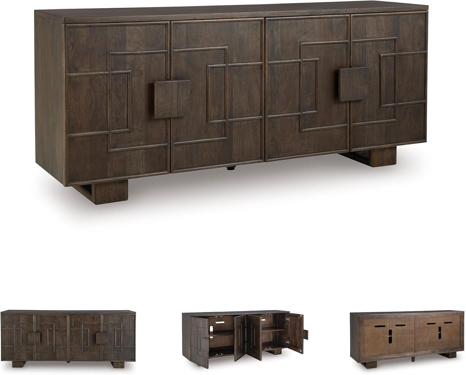 imageSignature Design by Ashley Cato Casual Accent Cabinet with AntiTipping Dark Brown