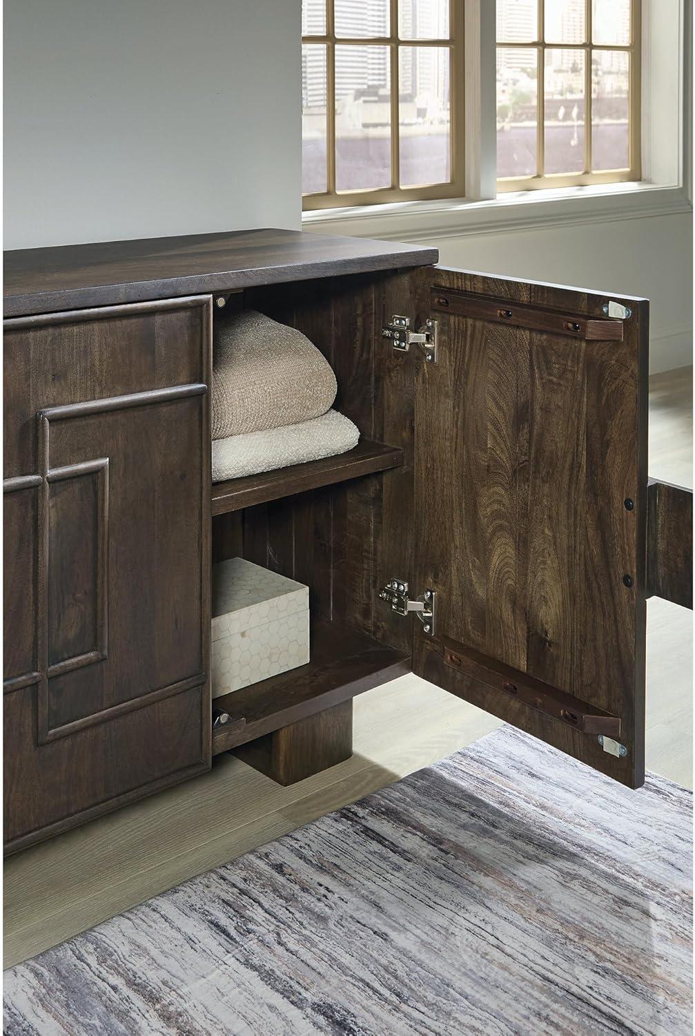 imageSignature Design by Ashley Cato Casual Accent Cabinet with AntiTipping Dark Brown