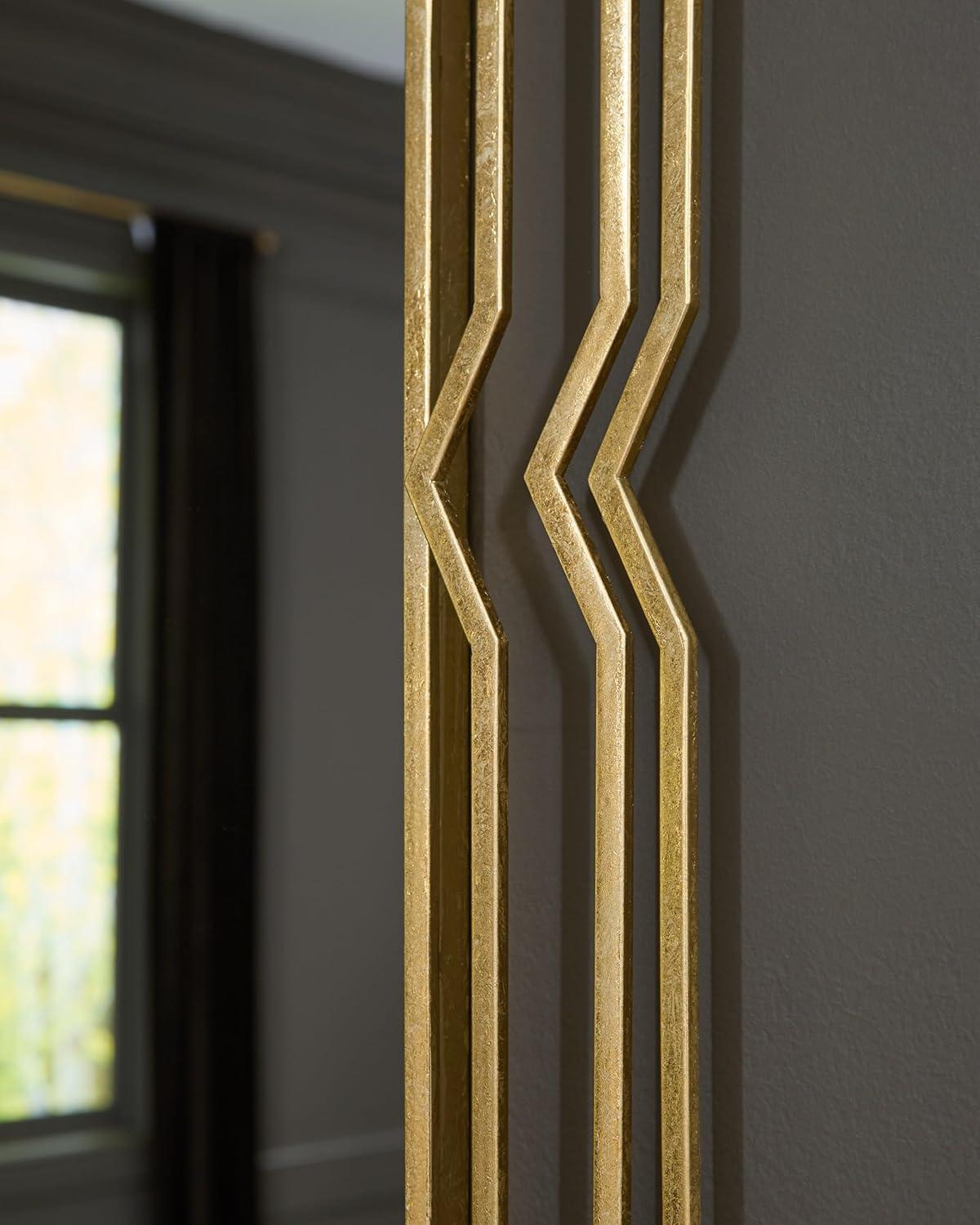 imageSignature Design by Ashley Claybrook Art Deco Wall Mounted Metal Framed Accent Mirror Metallic
