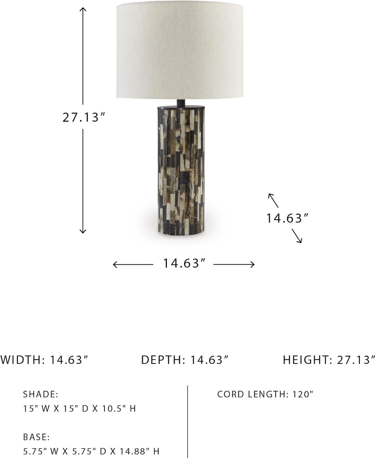 imageSignature Design by Ashley Ellford Contemporary 265 Inch Poly Table Lamp Black Brown amp Cream
