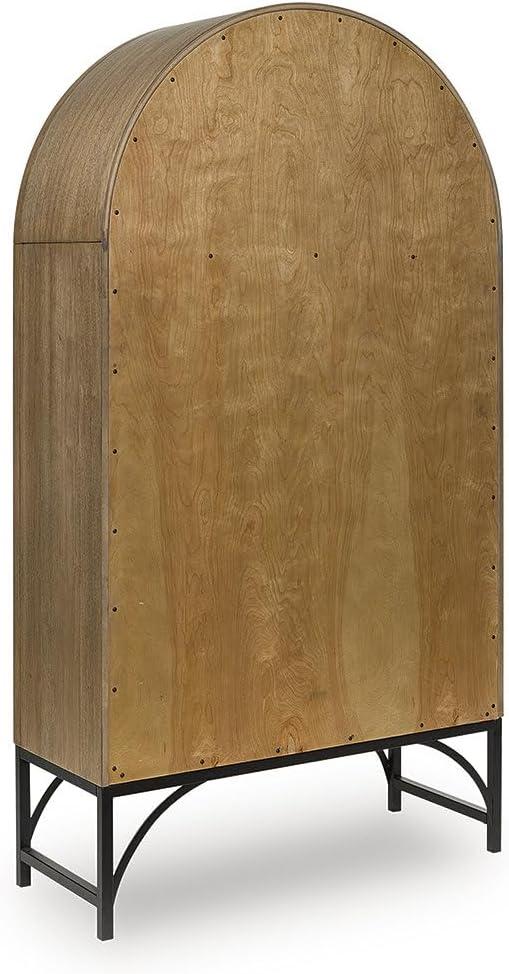 imageSignature Design by Ashley Gwenwich Casual Accent Cabinet with AntiTipping and Adjustable Shelf Light Brown amp Black