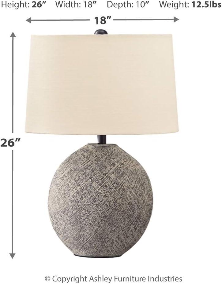 imageSignature Design by Ashley Harif Paper 26 Table Lamp withTextured Base Beige