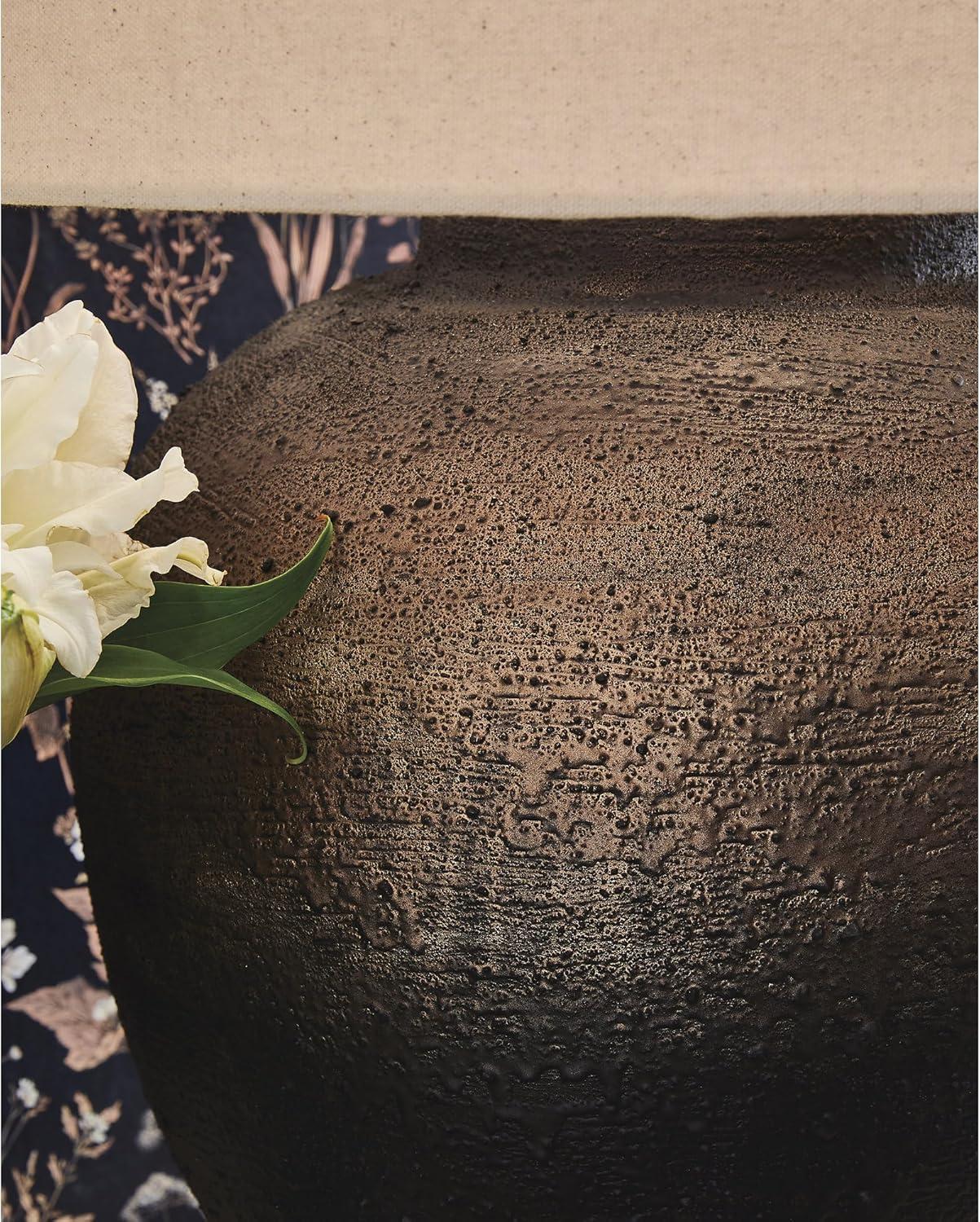 imageSignature Design by Ashley Newgerhard Industrial Table Lamp with 3Way Switch and Drum Shade Dark Brown amp Black