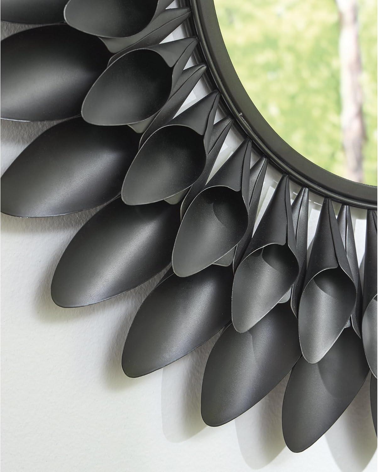 imageSignature Design by Ashley Ryenmour Contemporary Accent Mirror with Metal Frame Dark Brown
