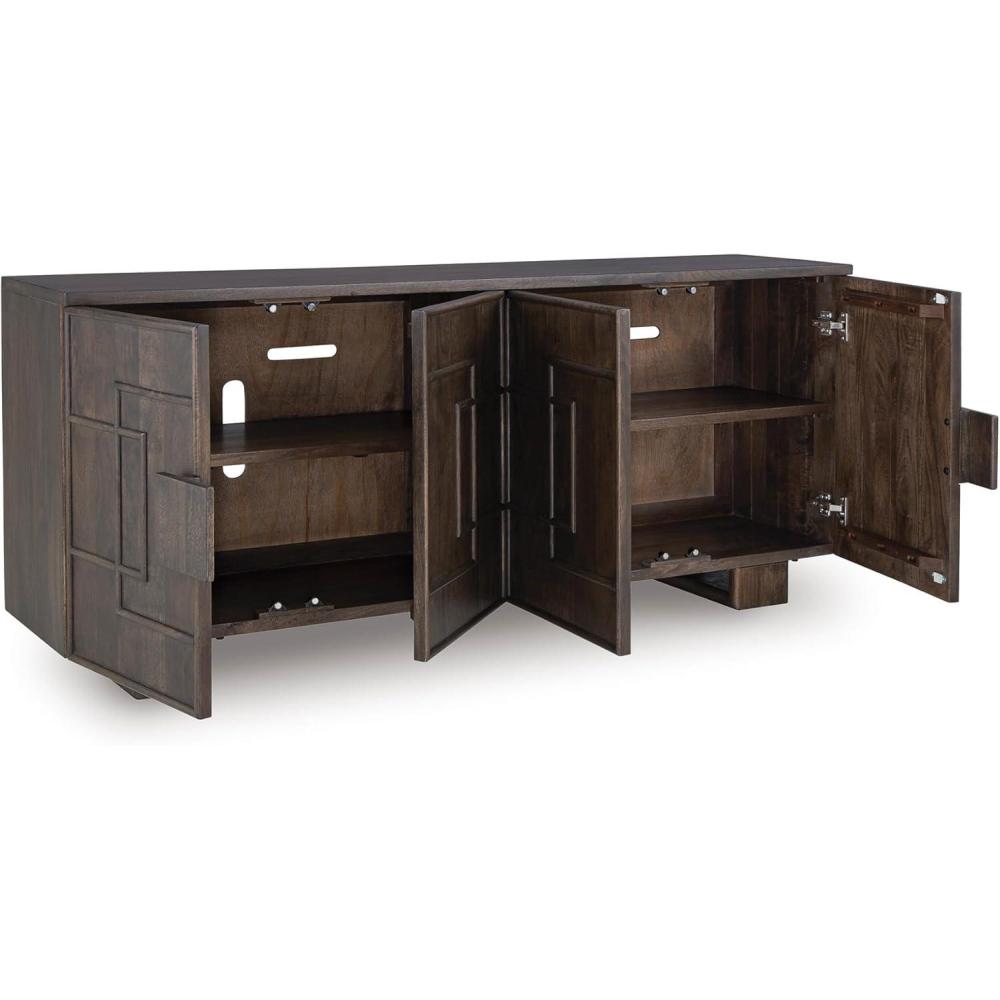 imageSignature Design by Ashley Cato Casual Accent Cabinet with AntiTipping Dark Brown