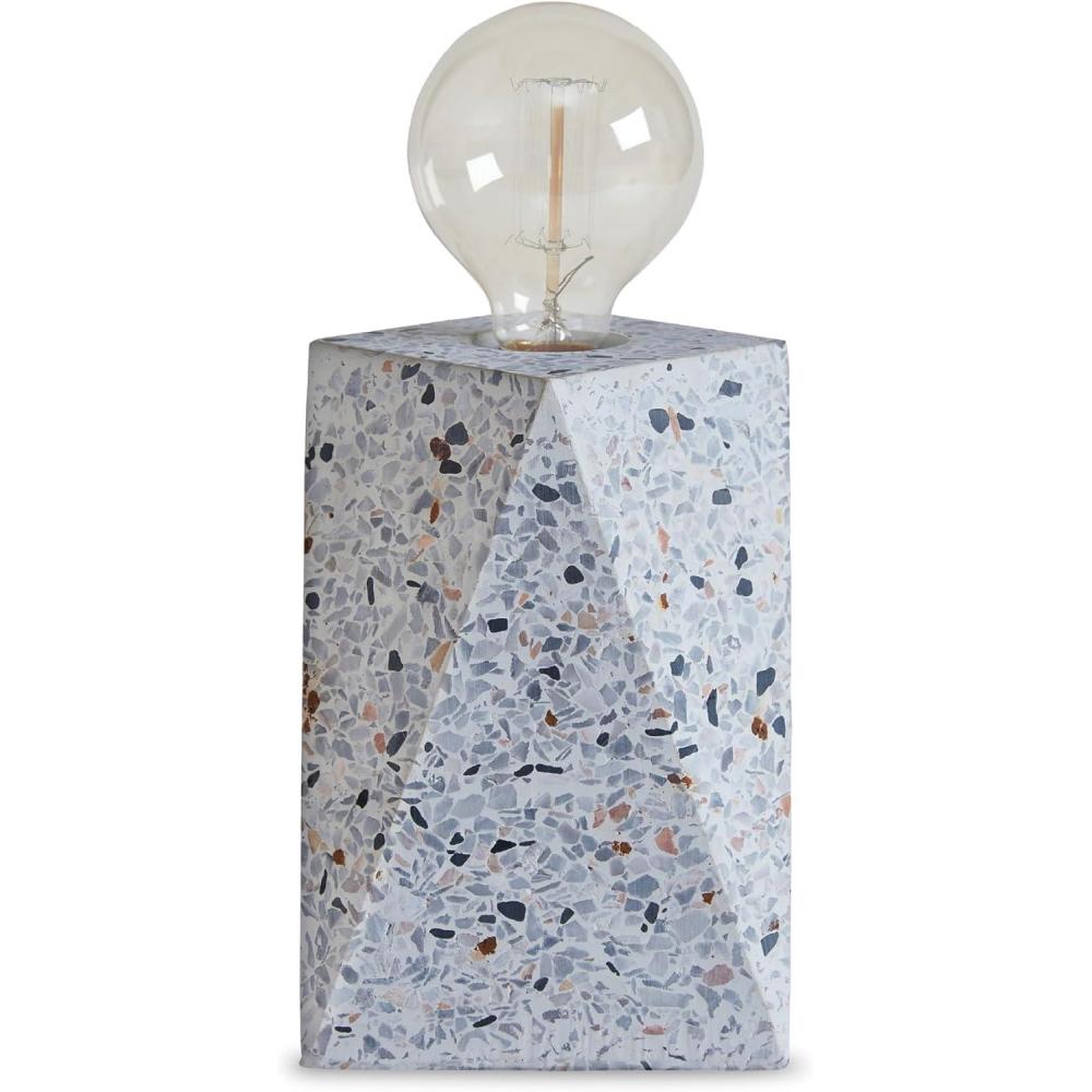 imageSignature Design by Ashley Maywick 713 Contemporary Concrete Table Lamp White amp GrayWhite  Gray