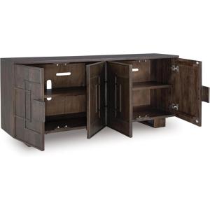 Signature Design by Ashley Cato Casual Accent Cabinet with Anti-Tipping, Dark Brown