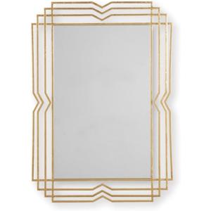 Signature Design by Ashley Claybrook Art Deco Wall Mounted Metal Framed Accent Mirror, Metallic