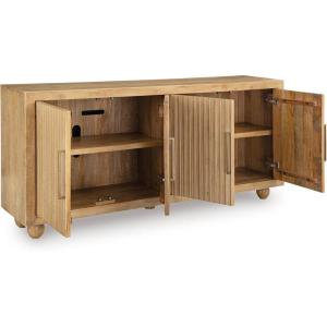 Signature Design by Ashley Niam Casual Accent Cabinet with Anti-Tipping, Beige