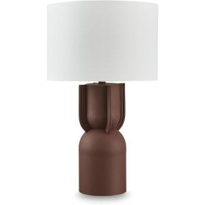 Signature Design by Ashley Rowandale Modern Metal Table Lamp with 3-Way Switch, Dark Brown
