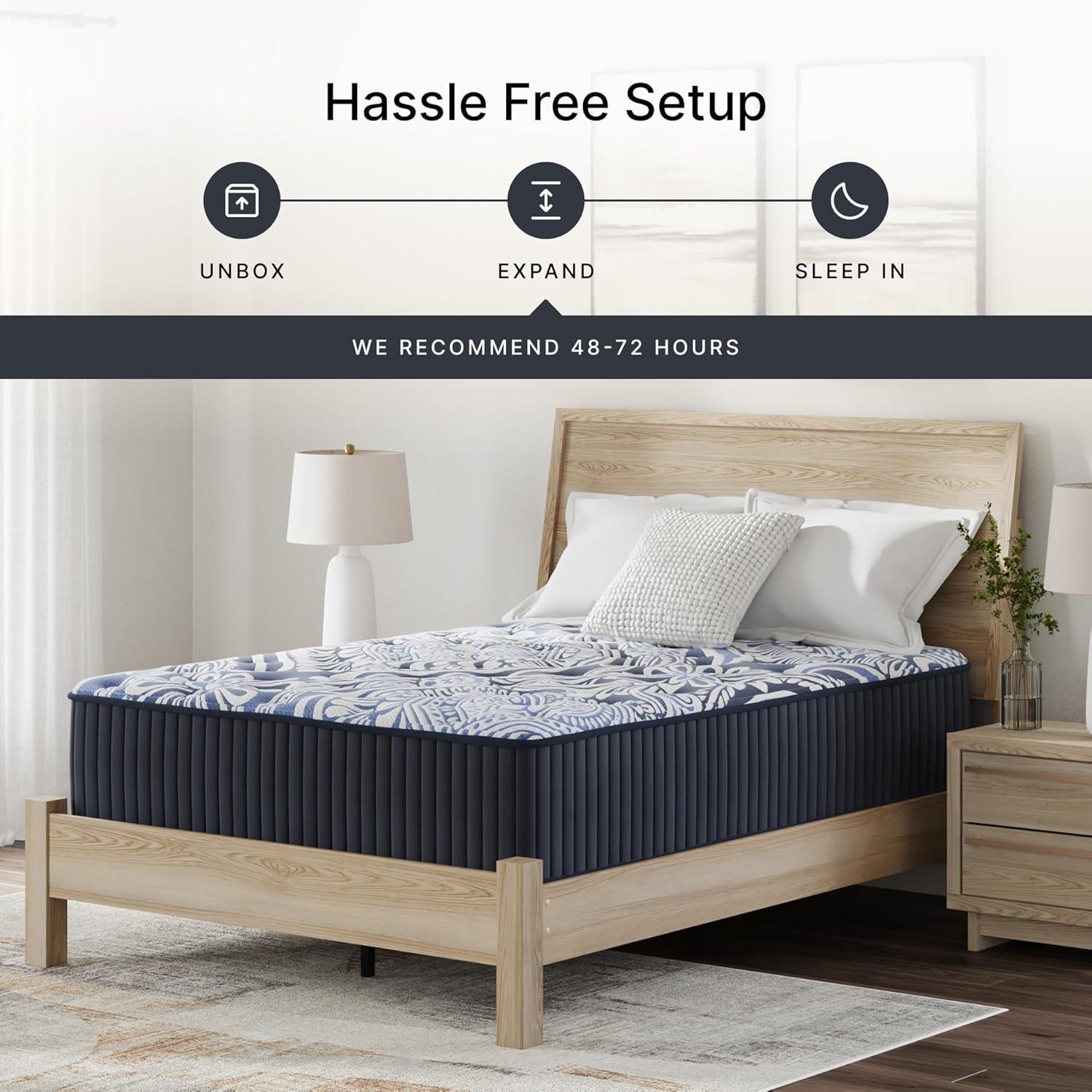 imageSignature Design by Ashley Firm Luxe 20 15 Inch Breathable Gel Latex Memory Foam Hybrid Mattress with Edge Support for Cool Sleep and Pressure Relief Queen Fiberglass Free Mattress in A Box