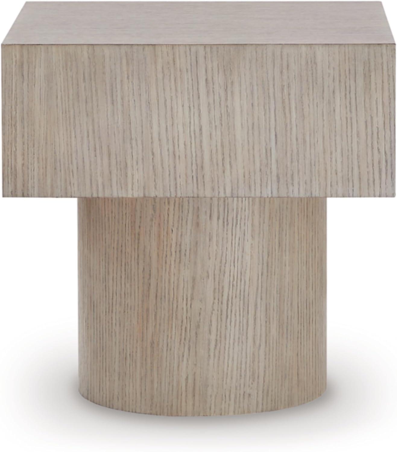 imageSignature Design by Ashley Jorielyn Contemporary Square End Table Geometric Silhouette Hardwood Solids 24 W x 24 D x 2413 H Light Grayish Brown