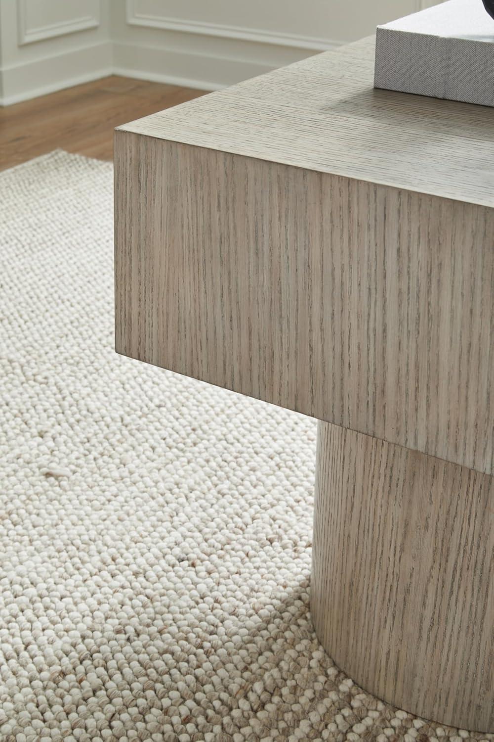 imageSignature Design by Ashley Jorielyn Contemporary Square End Table Geometric Silhouette Hardwood Solids 24 W x 24 D x 2413 H Light Grayish Brown