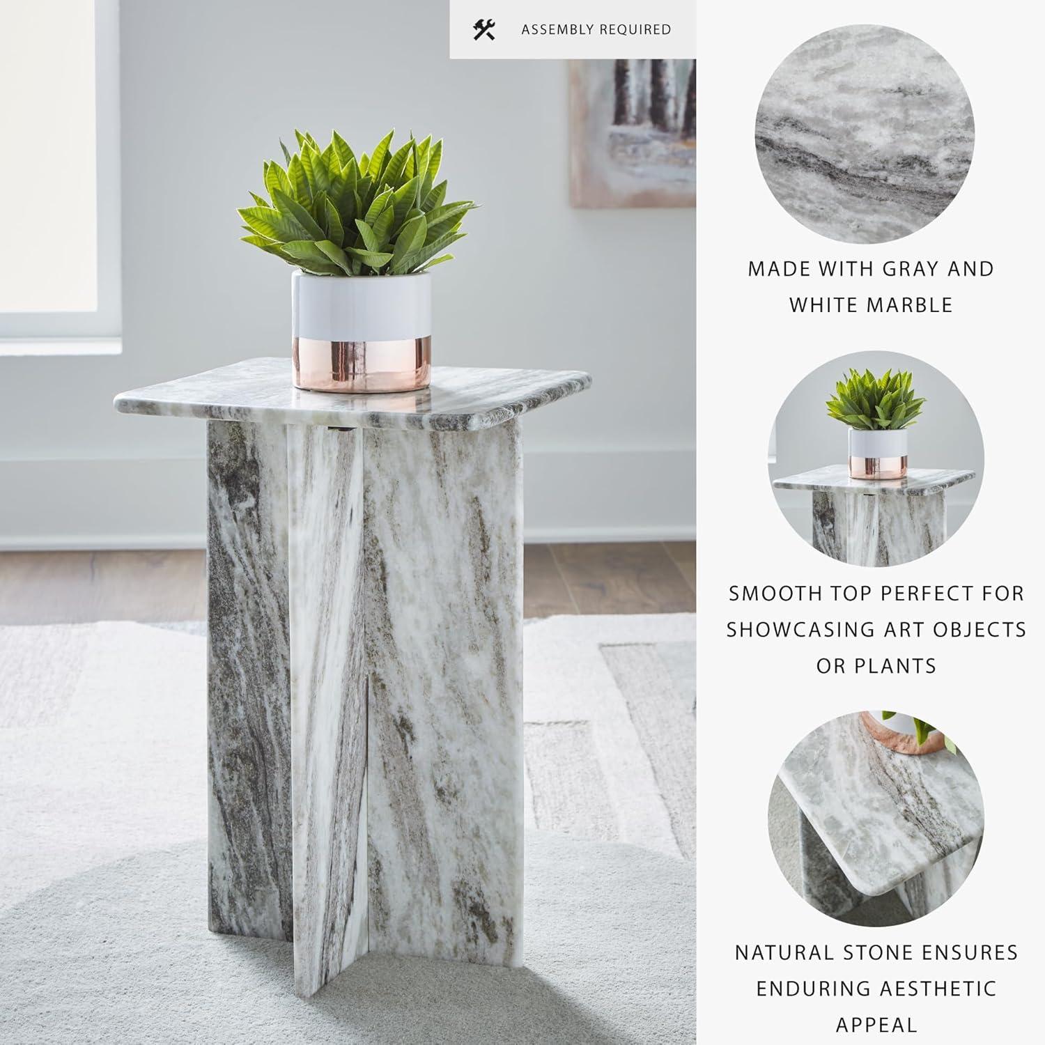 imageSignature Design by Ashley Keithwell Contemporary Marble Top Accent Table GraySquare