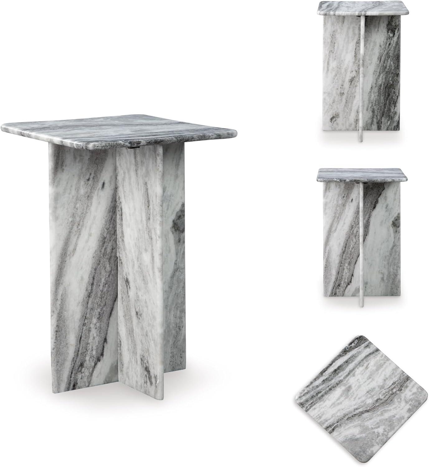 imageSignature Design by Ashley Keithwell Contemporary Marble Top Accent Table GraySquare