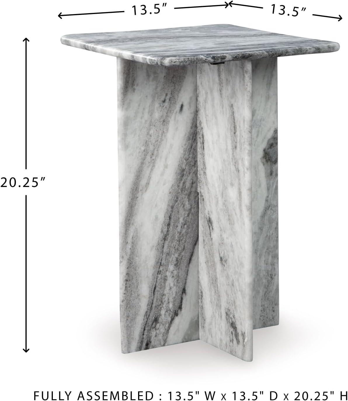 imageSignature Design by Ashley Keithwell Contemporary Marble Top Accent Table GraySquare