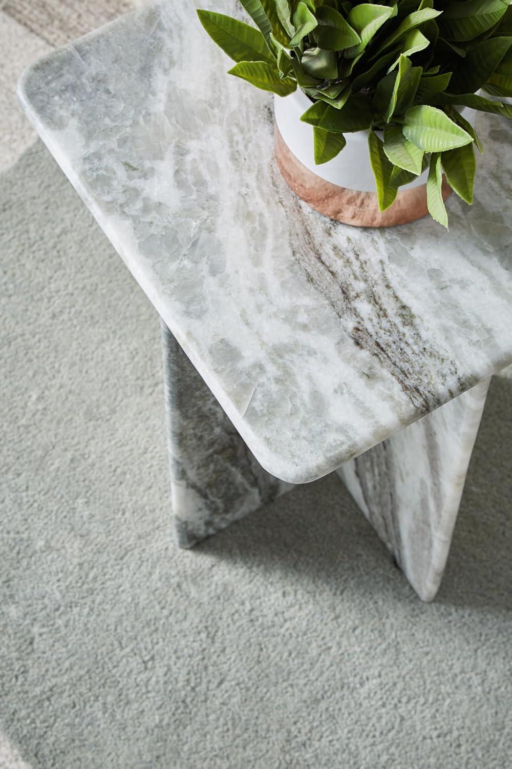 imageSignature Design by Ashley Keithwell Contemporary Marble Top Accent Table GraySquare