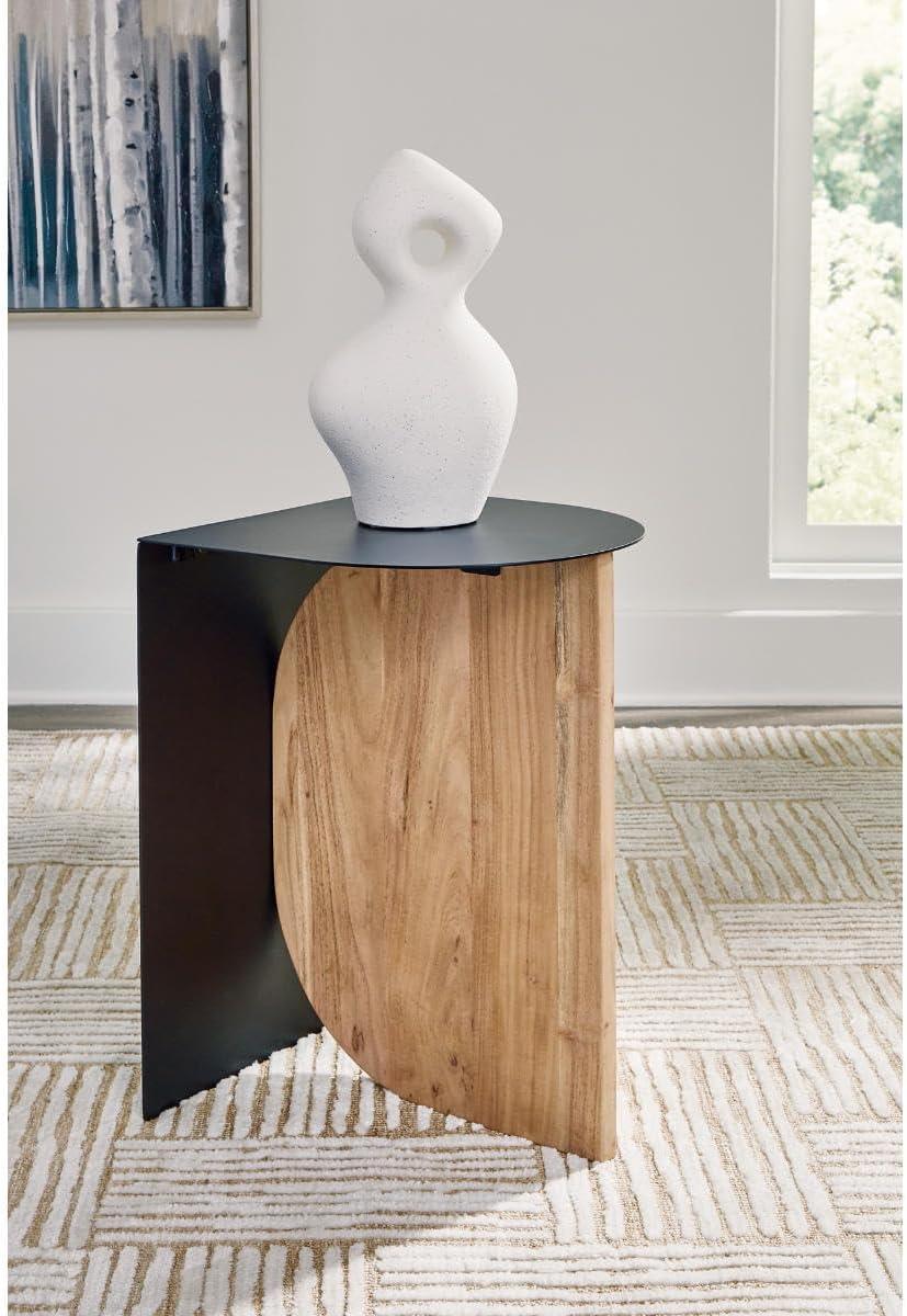 imageSignature Design by Ashley Ladgate Industrial Accent Table with FussFree Design Black amp Light Brown