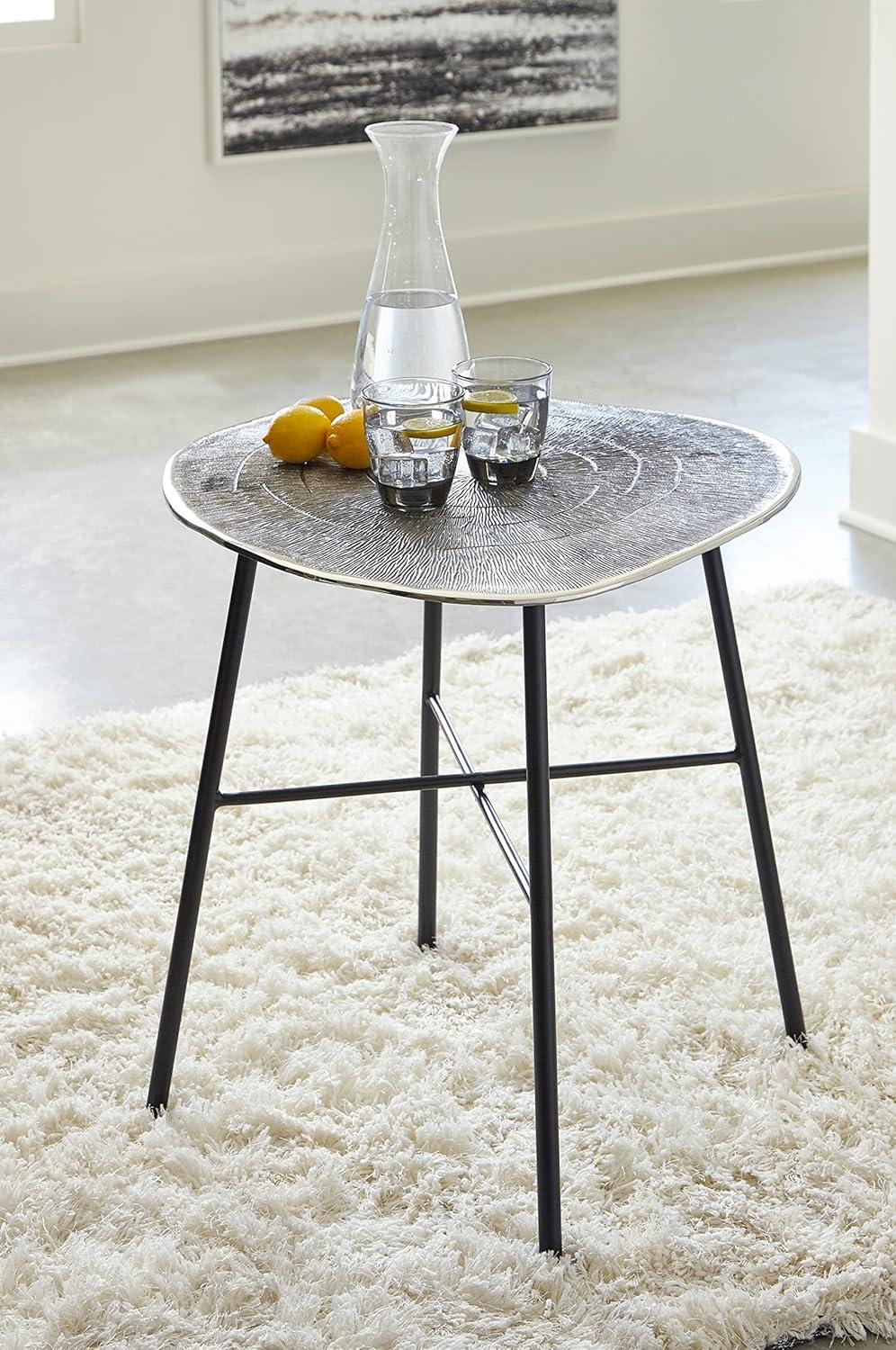 imageSignature Design by Ashley Laverford Contemporary End Table Chome amp Black
