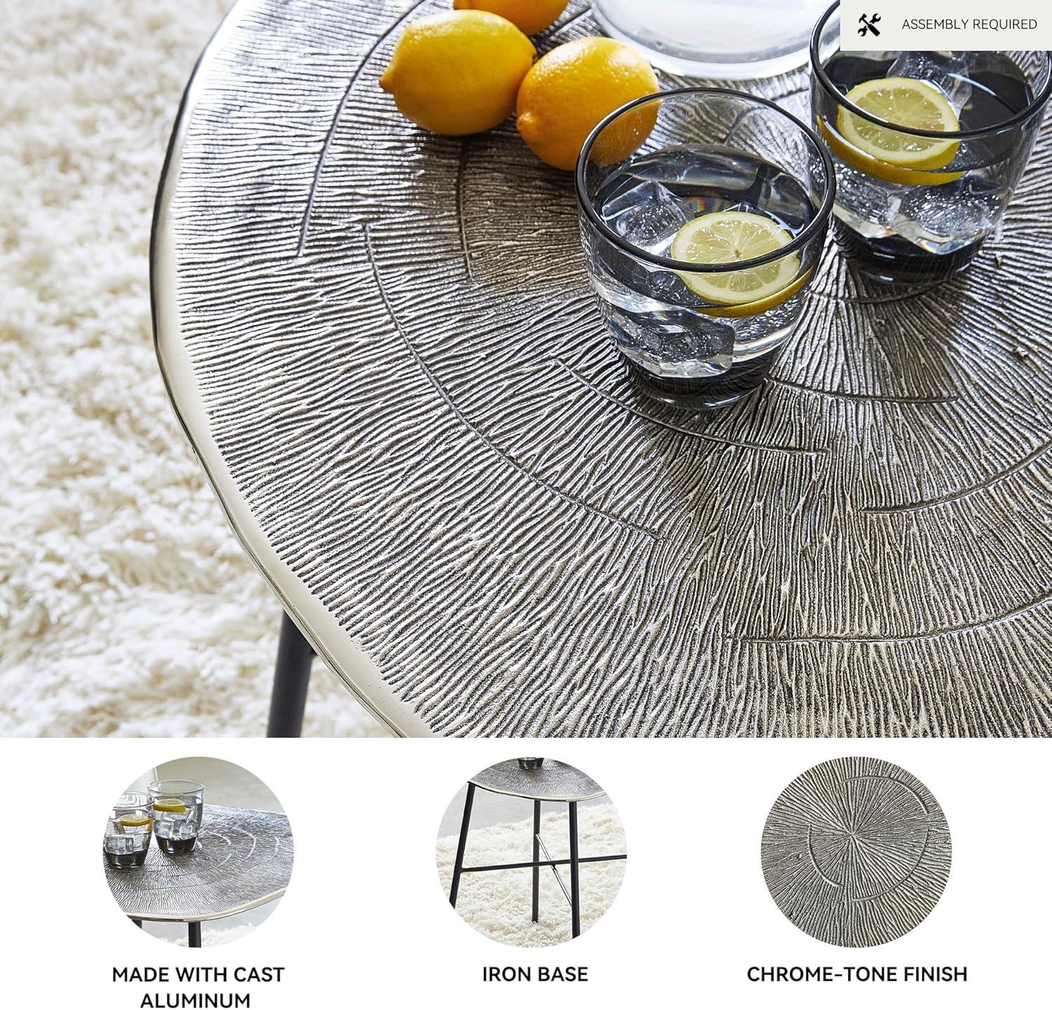 imageSignature Design by Ashley Laverford Contemporary End Table Chome amp Black