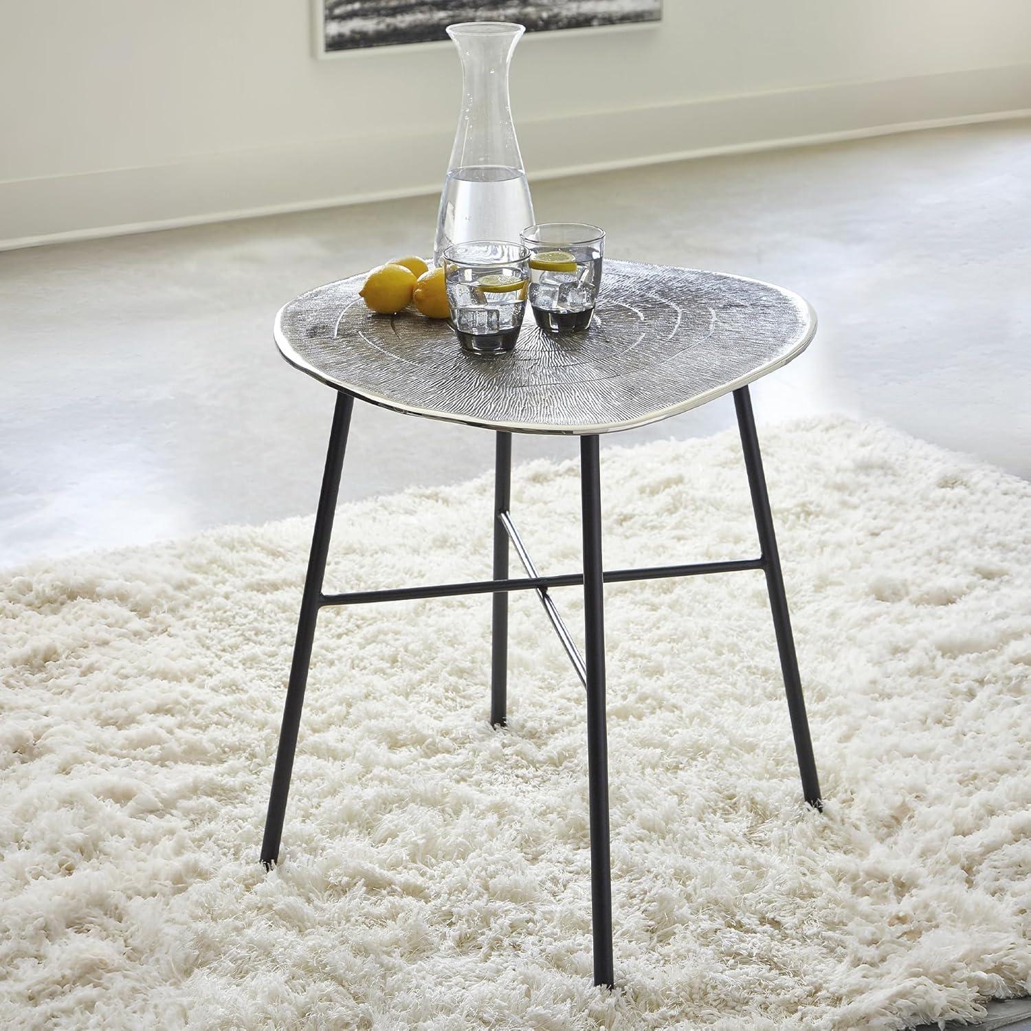 imageSignature Design by Ashley Laverford Contemporary End Table Chome amp Black