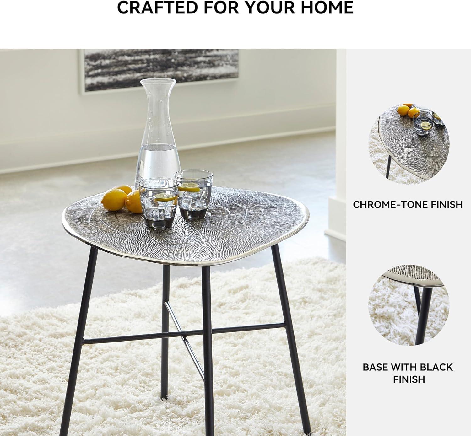 imageSignature Design by Ashley Laverford Contemporary End Table Chome amp Black