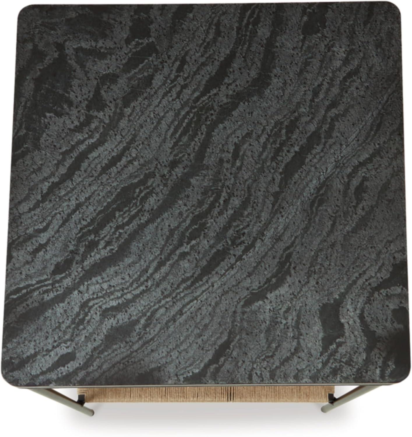 imageSignature Design by Ashley Minrich Eclectic Accent Table with Lower Shelf Black amp Light Brown