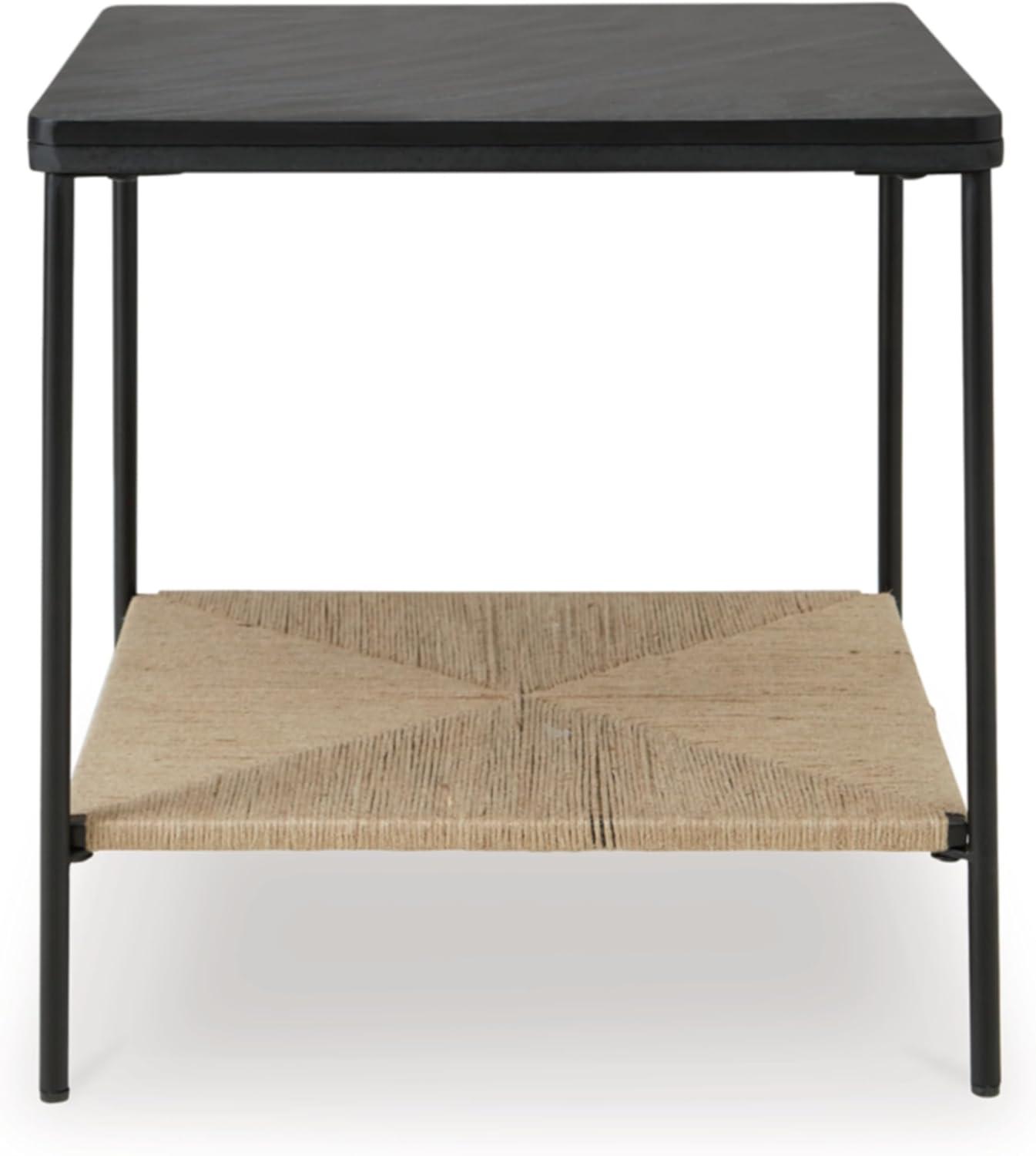 imageSignature Design by Ashley Minrich Eclectic Accent Table with Lower Shelf Black amp Light Brown