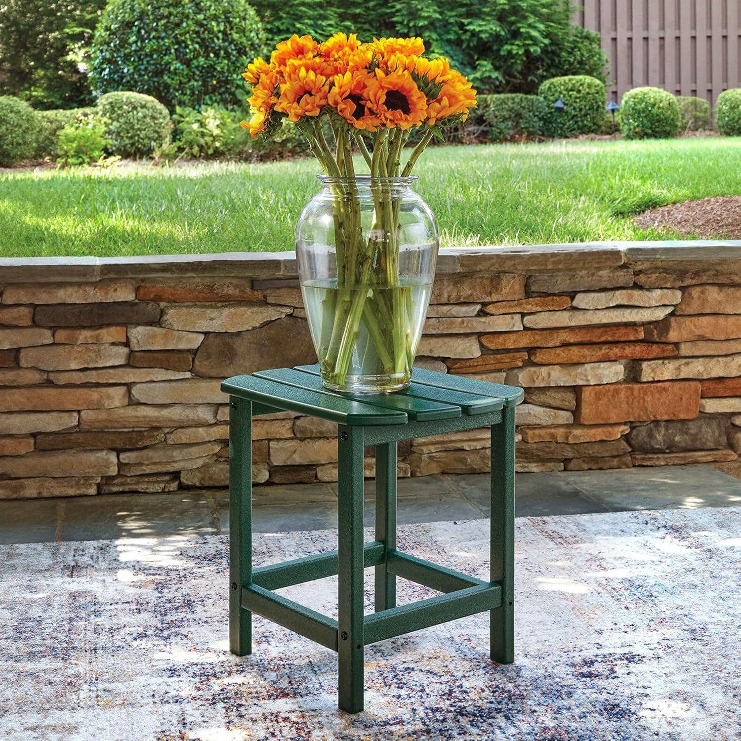 imageSignature Design by Ashley Sundown Treasure Modern Weather Resistant Outdoor End Table BlackGreen