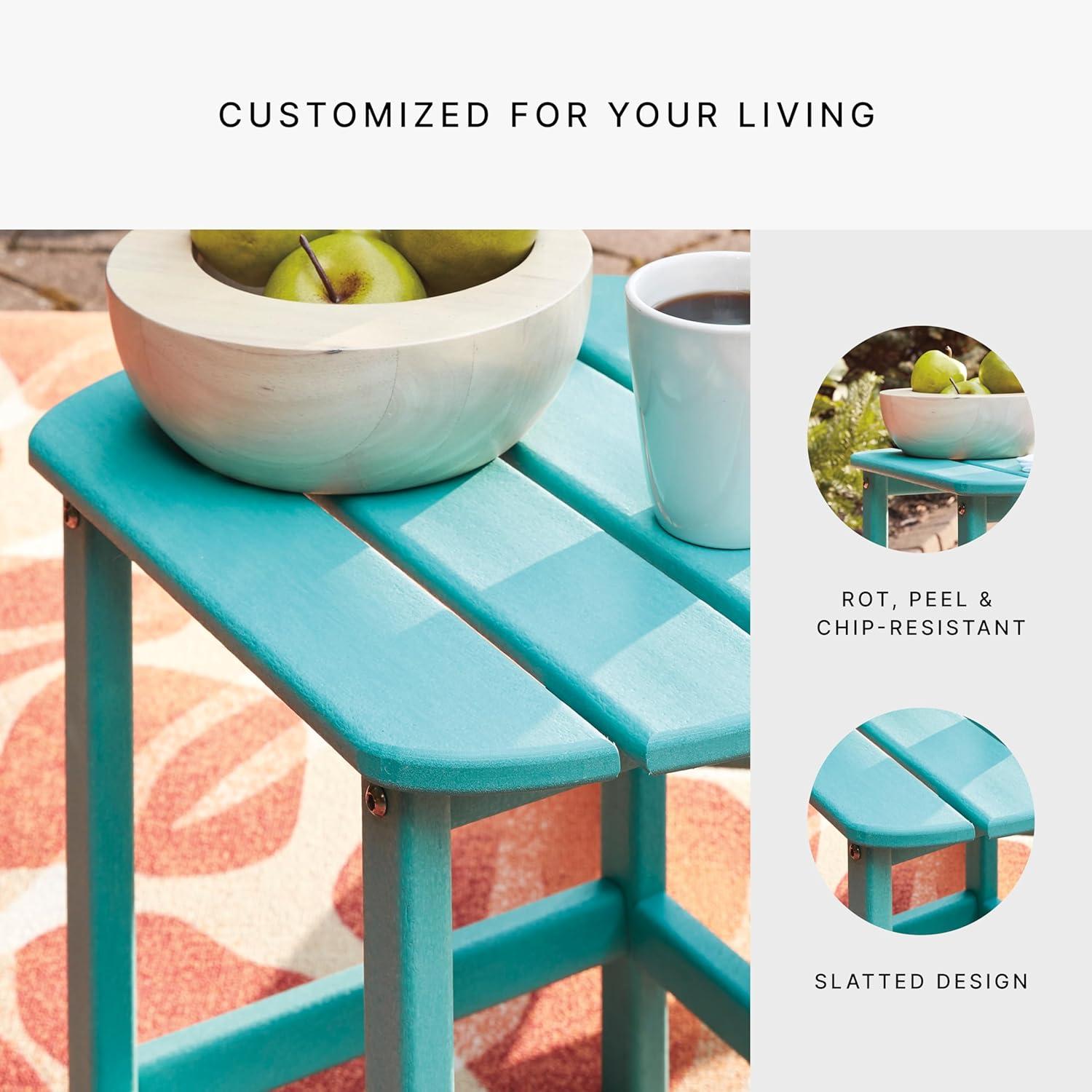 imageSignature Design by Ashley Sundown Treasure Modern Weather Resistant Outdoor End Table BlackTurquoise