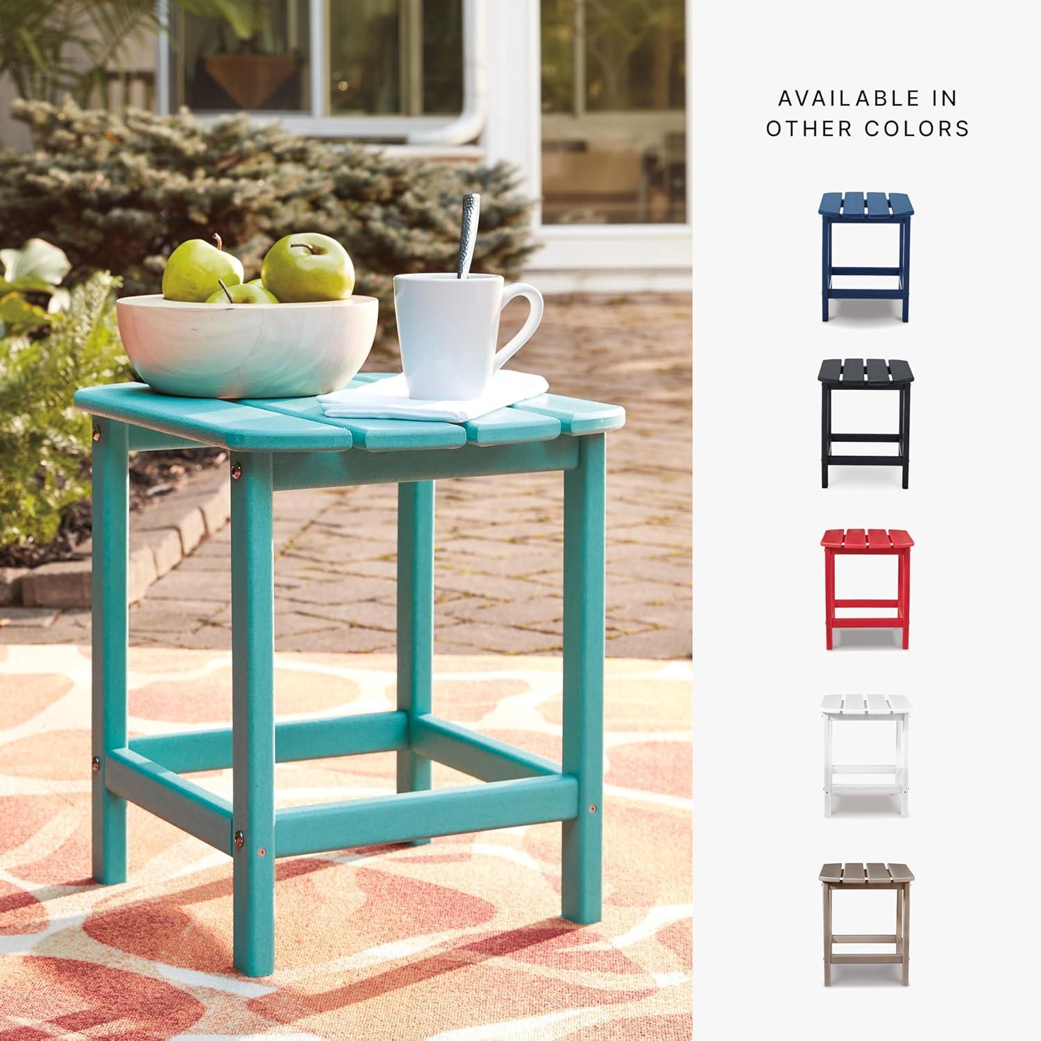 imageSignature Design by Ashley Sundown Treasure Modern Weather Resistant Outdoor End Table BlackTurquoise