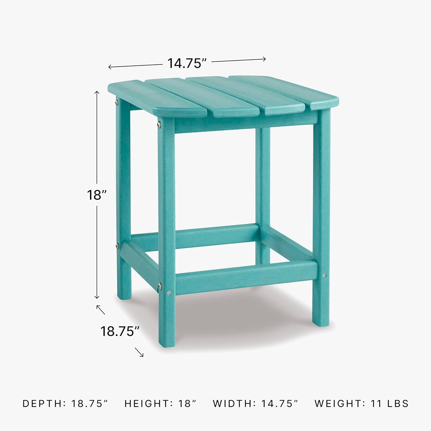 imageSignature Design by Ashley Sundown Treasure Modern Weather Resistant Outdoor End Table BlackTurquoise